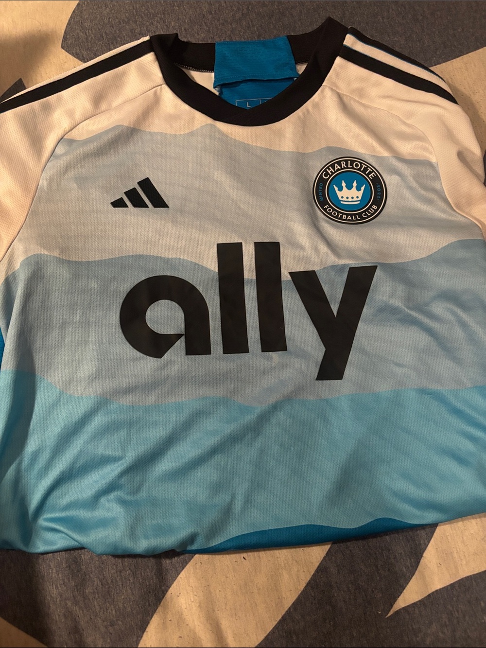 adidas Charlotte FC Light Blue and White Youth Jersey